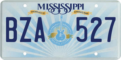 MS license plate BZA527