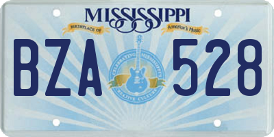 MS license plate BZA528