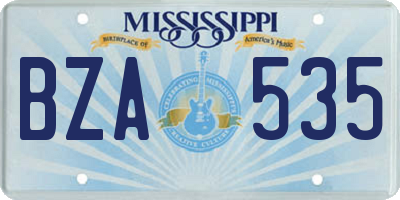 MS license plate BZA535