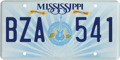 MS license plate BZA541