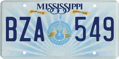 MS license plate BZA549