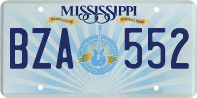 MS license plate BZA552