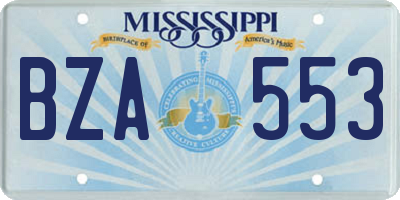 MS license plate BZA553