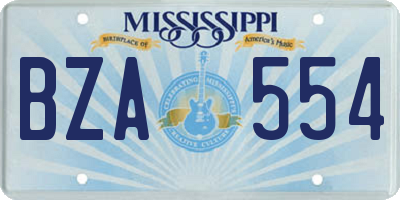 MS license plate BZA554
