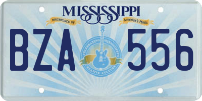 MS license plate BZA556