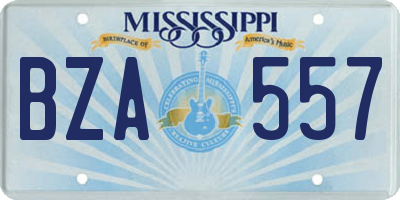 MS license plate BZA557