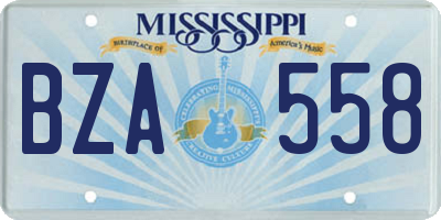 MS license plate BZA558