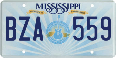 MS license plate BZA559