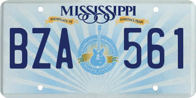 MS license plate BZA561