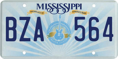 MS license plate BZA564