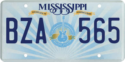 MS license plate BZA565