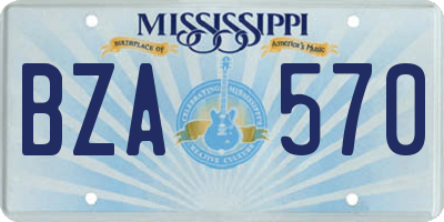 MS license plate BZA570
