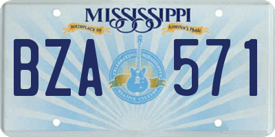 MS license plate BZA571