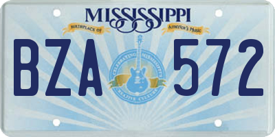 MS license plate BZA572