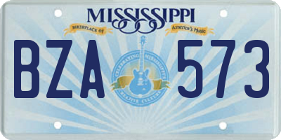 MS license plate BZA573