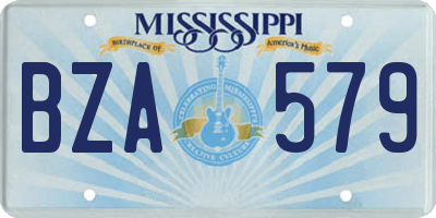 MS license plate BZA579