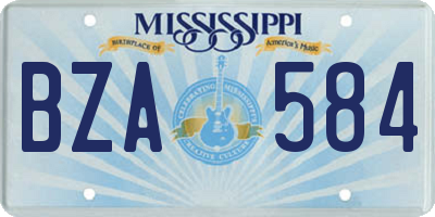 MS license plate BZA584
