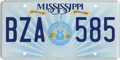 MS license plate BZA585