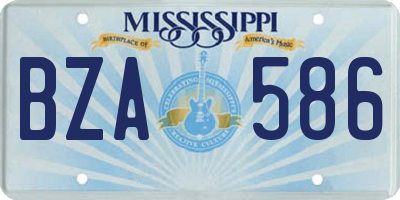 MS license plate BZA586