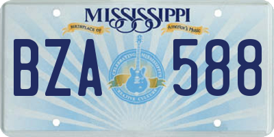 MS license plate BZA588
