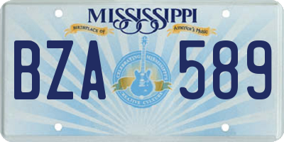 MS license plate BZA589