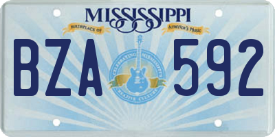 MS license plate BZA592