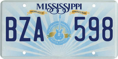 MS license plate BZA598