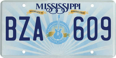 MS license plate BZA609
