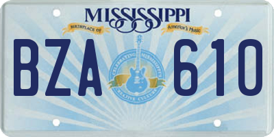 MS license plate BZA610