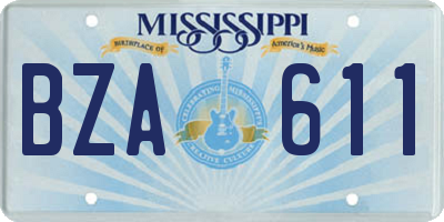 MS license plate BZA611