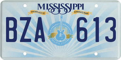 MS license plate BZA613