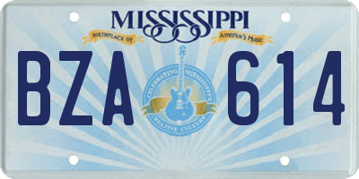 MS license plate BZA614