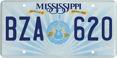 MS license plate BZA620
