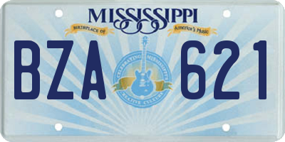 MS license plate BZA621