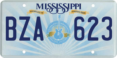MS license plate BZA623