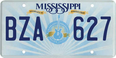 MS license plate BZA627