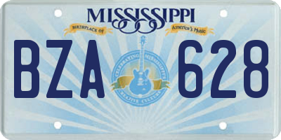 MS license plate BZA628