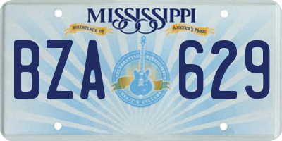 MS license plate BZA629