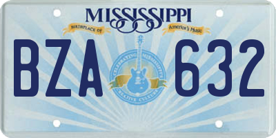 MS license plate BZA632