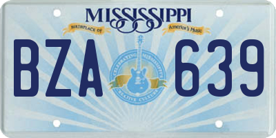 MS license plate BZA639