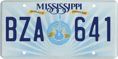 MS license plate BZA641