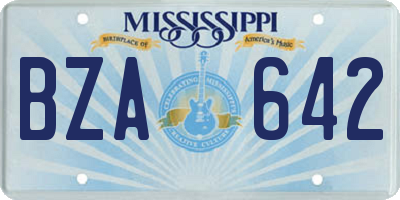 MS license plate BZA642