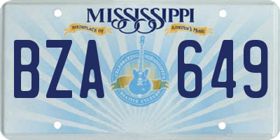 MS license plate BZA649