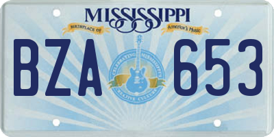 MS license plate BZA653