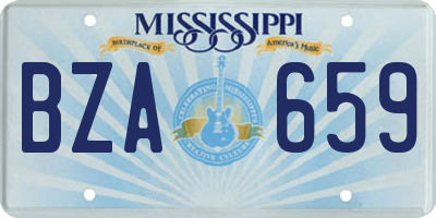 MS license plate BZA659