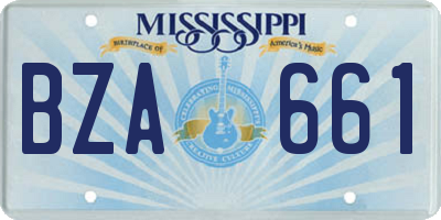 MS license plate BZA661