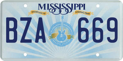 MS license plate BZA669