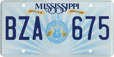 MS license plate BZA675