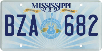 MS license plate BZA682