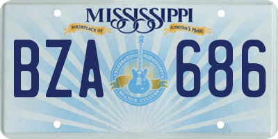 MS license plate BZA686
